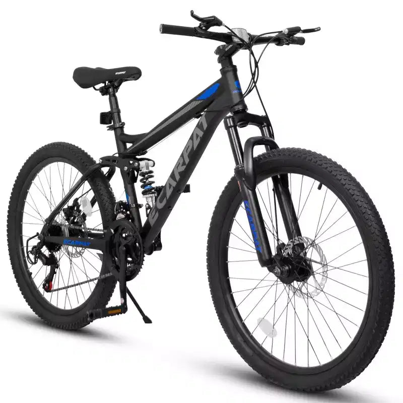 Mountain bike Okak 26" con freni a disco, bici per adulti a 21 velocità con telaio durevole e doppia sospensione posteriore, bicicletta per ciclismo urbano
