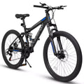 Mountain bike Okak 26" con freni a disco, bici per adulti a 21 velocità con telaio durevole e doppia sospensione posteriore, bicicletta per ciclismo urbano