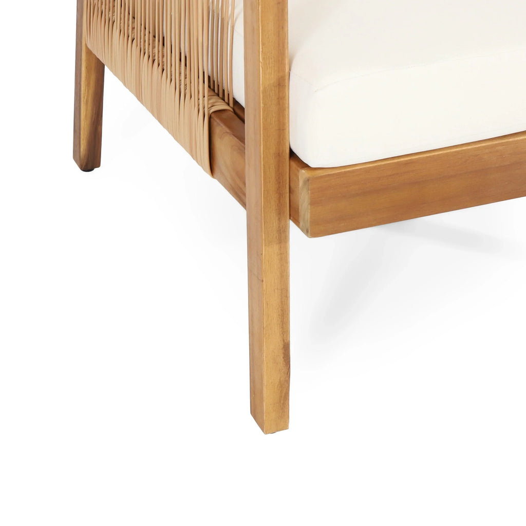 Set di poltrone da esterno Jabe in legno di acacia e vimini di Christopher Knight Home