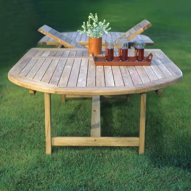 Amazonia Teak Sessa Set da Pranzo Estensibile da Esterno, 13 Pezzi - 13 Pezzi
