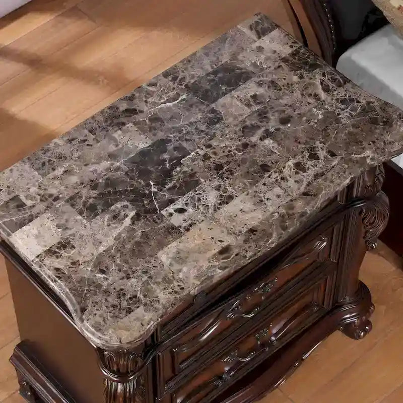 Furniture of America Eugene Set Camera da Letto Tradizionale 3 Pezzi in Legno di Ciliegio Scuro con Pannelli